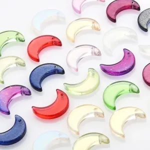 50 Pcs/package Simple Style Moon Glass Stoving Varnish Jewelry Accessories