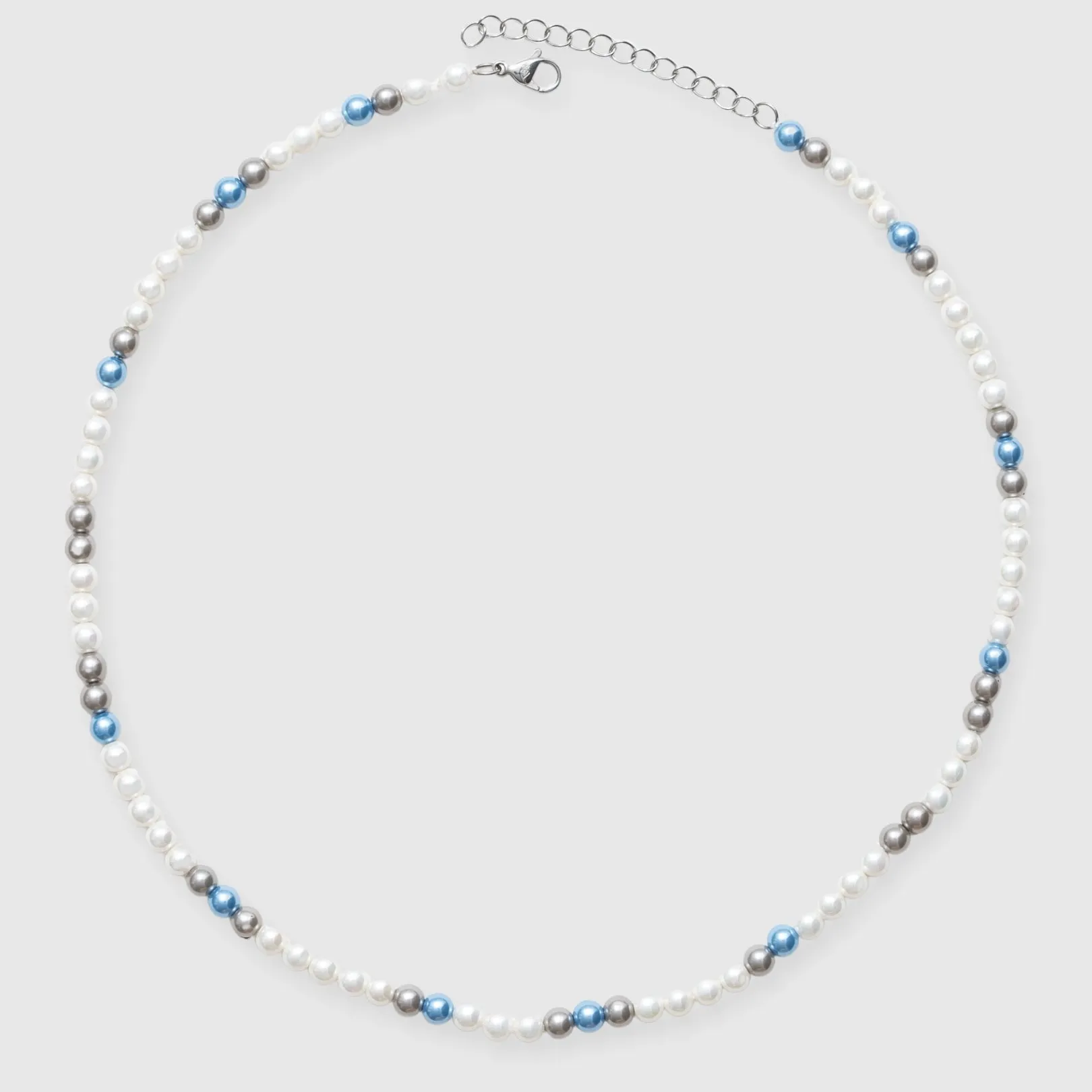 5mm Tri Tone Pearl Necklace - White Gold