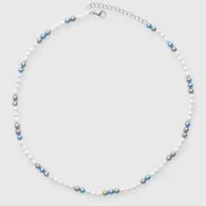 5mm Tri Tone Pearl Necklace - White Gold