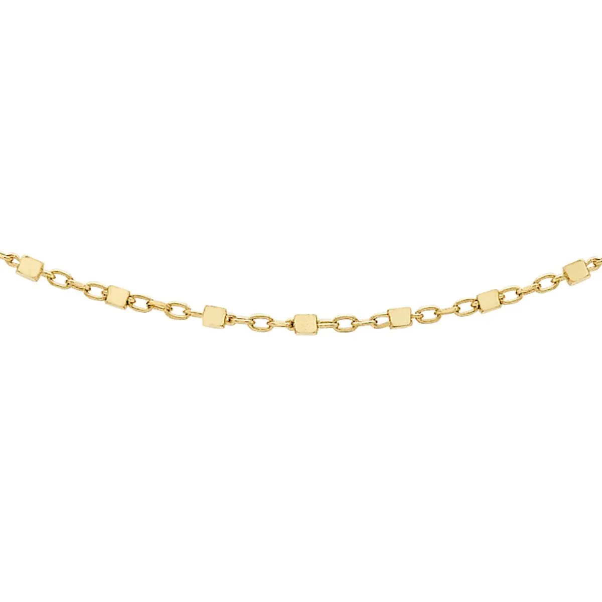 9K Yellow Gold Cube Link Trace Chain /16’’