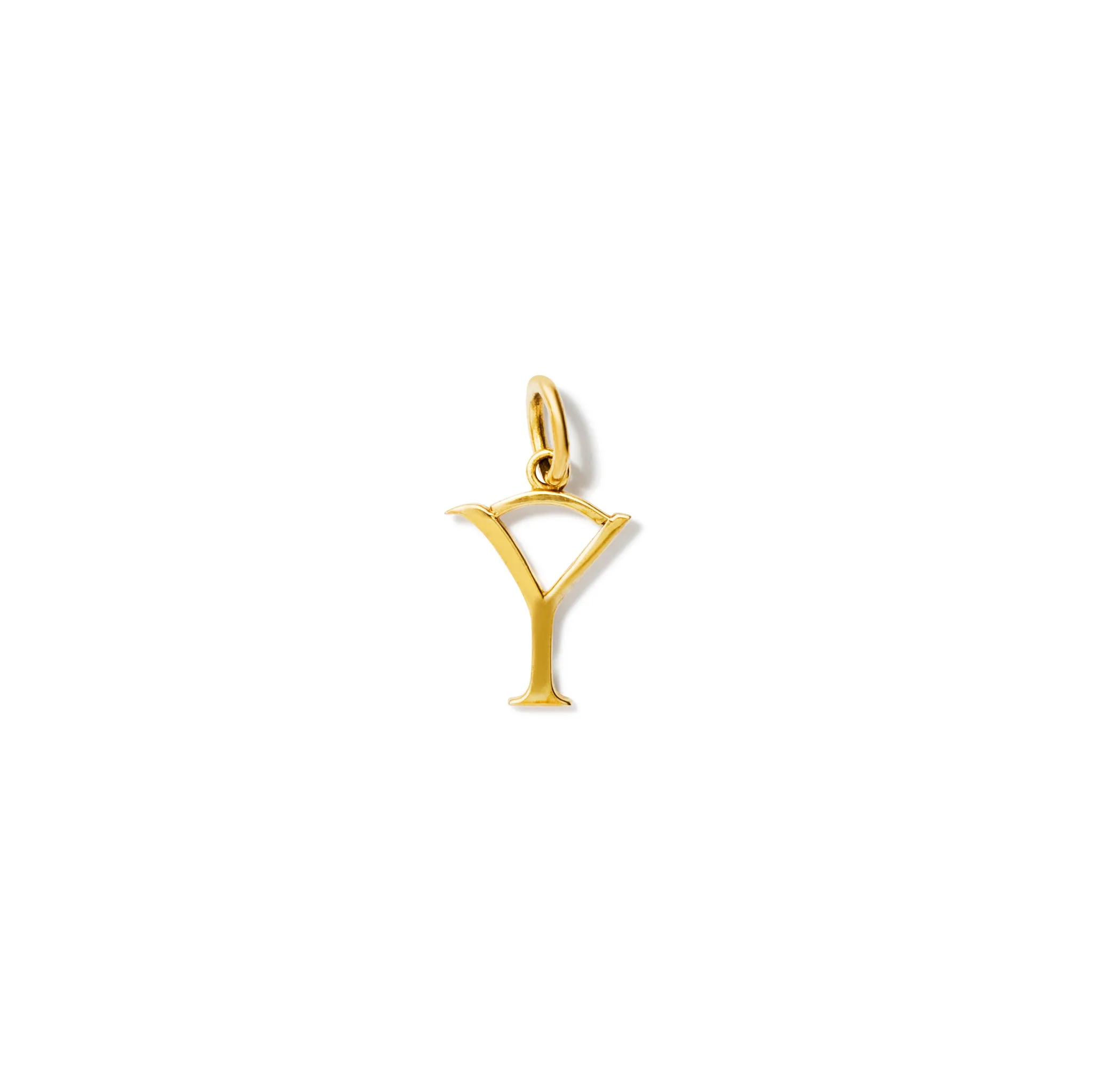 Alice Alphabet Initial Necklace Pendant Yellow Gold