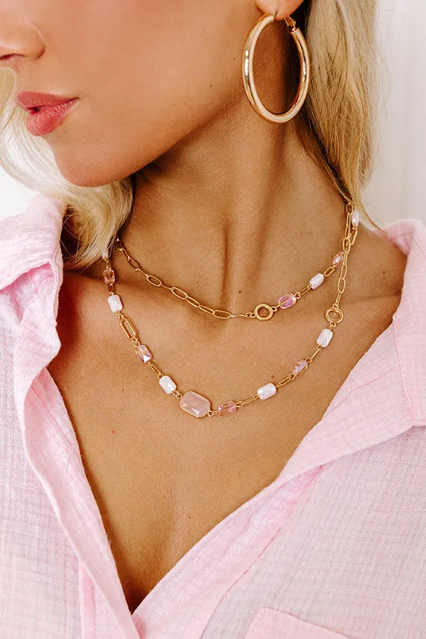 All The Glam Necklace in Pink