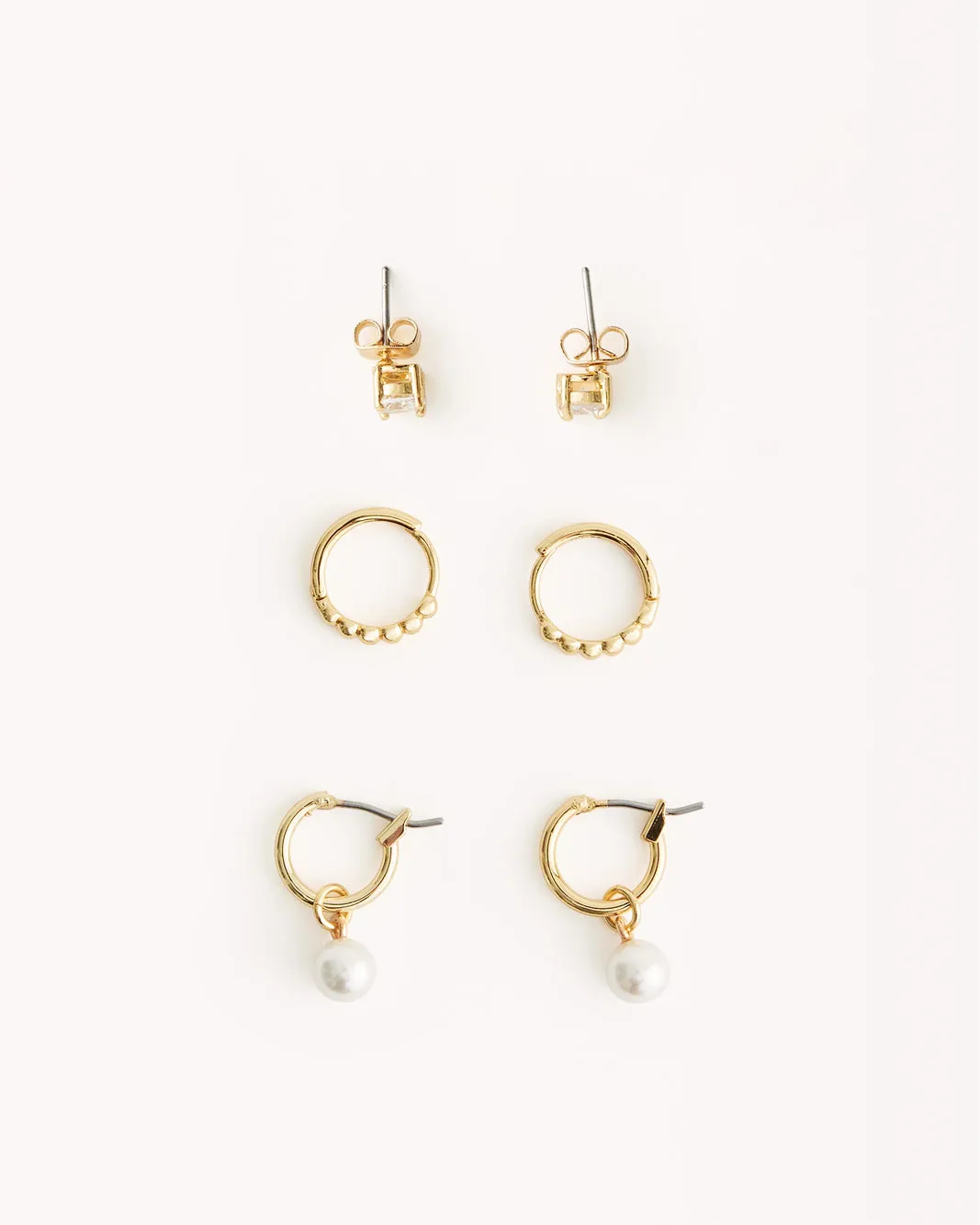 ALLIRA 3 PACK EARRINGS - GOLD PLATED 18K