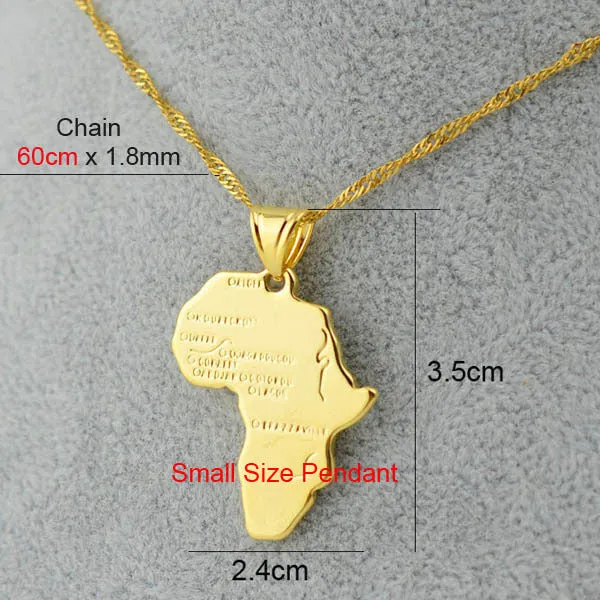 Anniyo 9 Style Africa Map Pendant Necklace for Women/Men Silver/Gold Color Ethiopian Jewelry Wholesale African Maps Hiphop Item