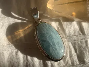 Aquamarine Ansley Pendant - Long Oval