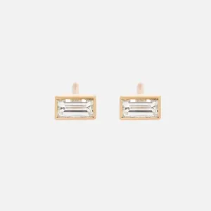 Baby Baguette Diamond Studs