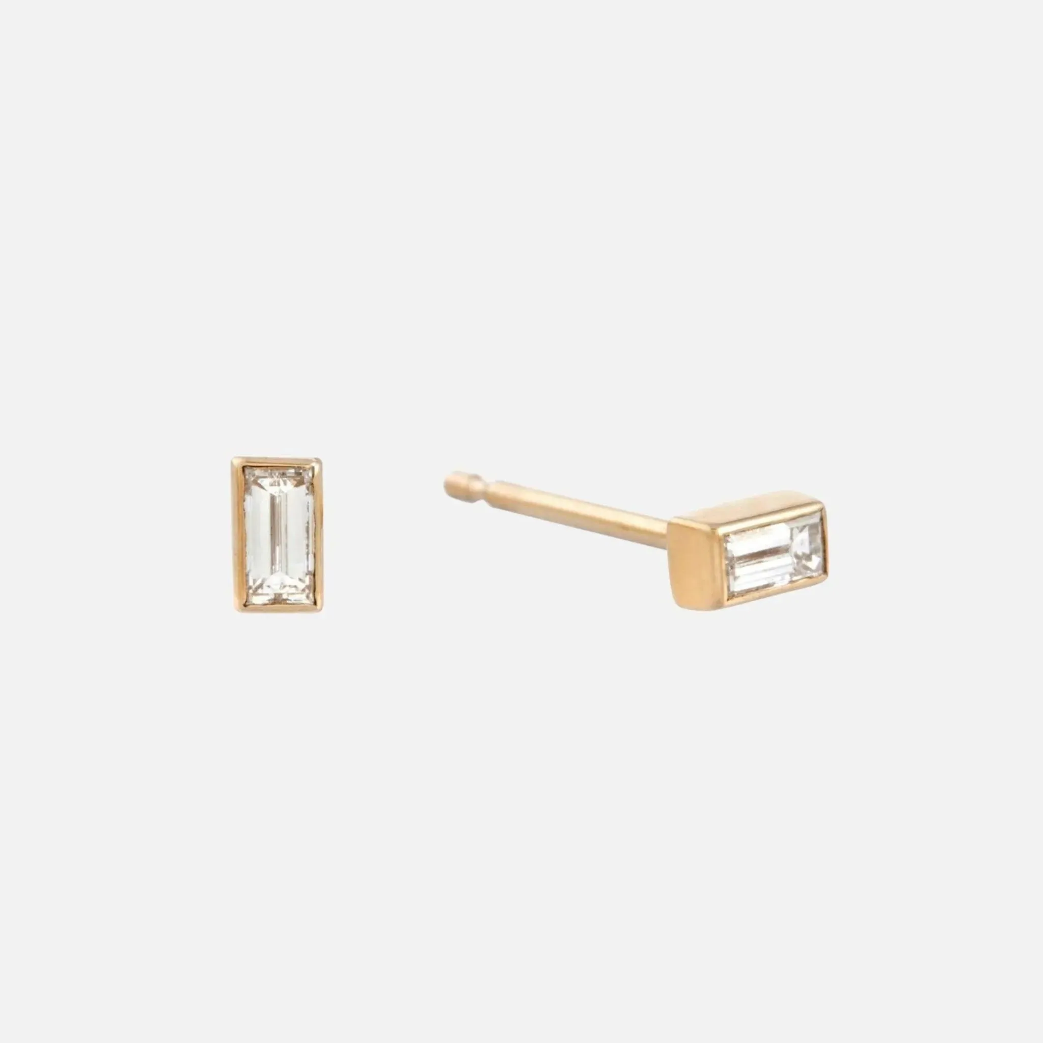 Baby Baguette Diamond Studs