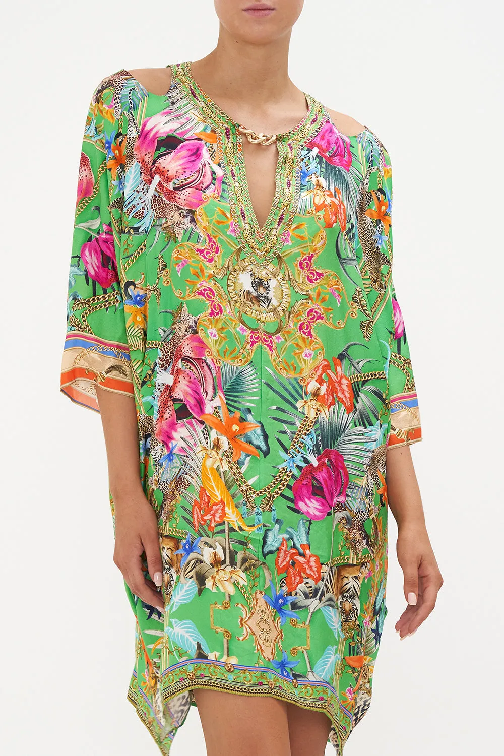 BATWING CUTOUT SHORT KAFTAN CURIOUS AND CURIOUSER