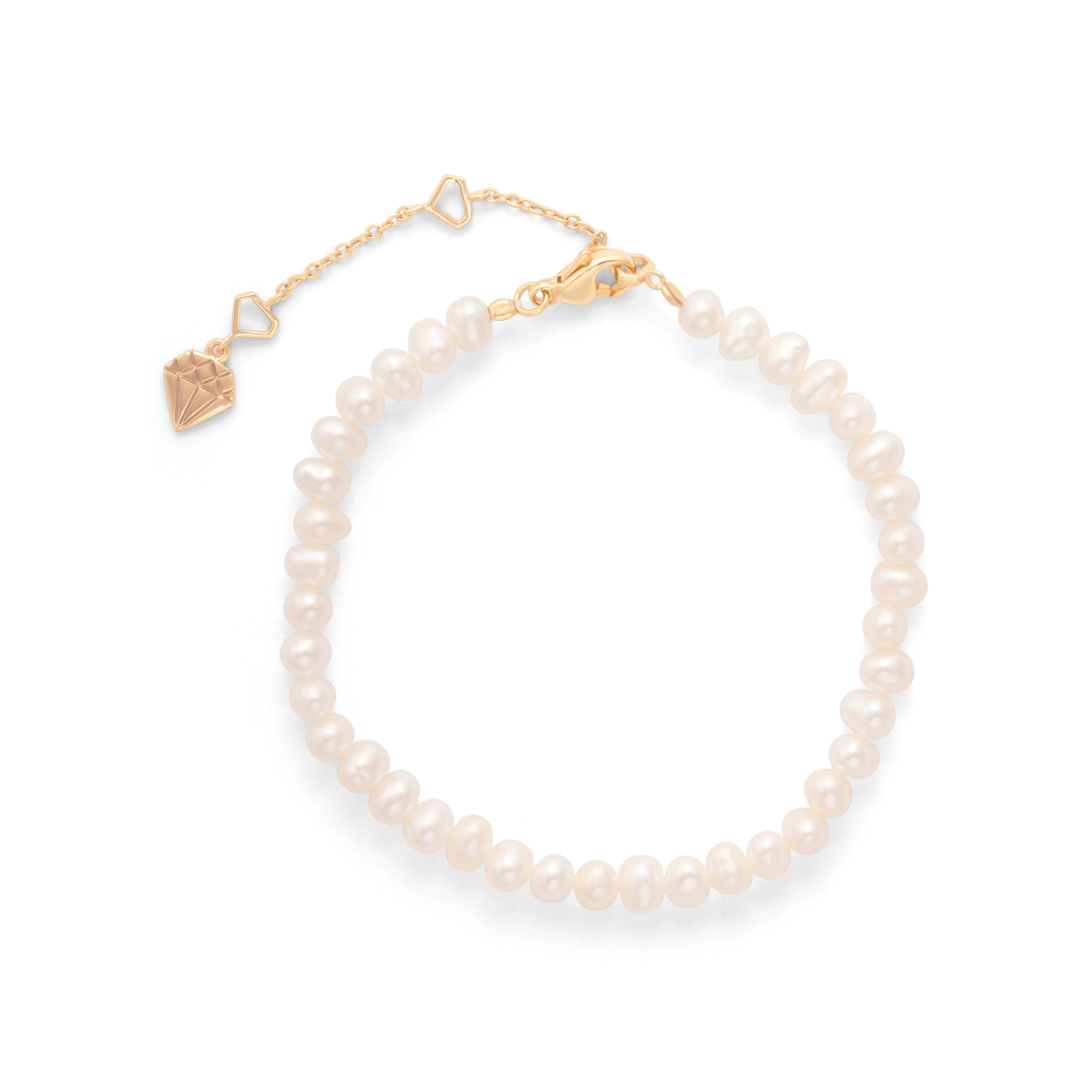 Beaded Pearl Gold Bracelet