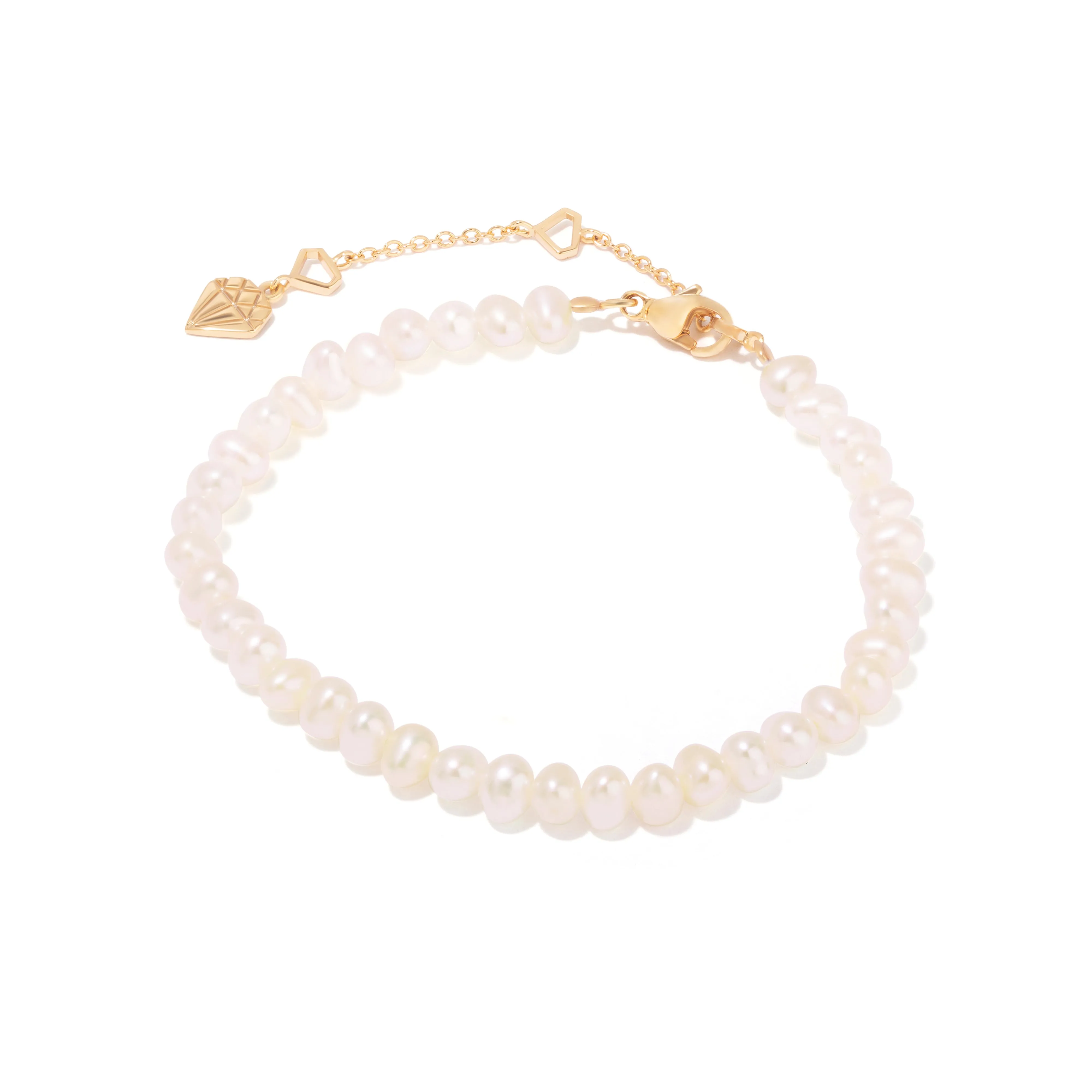 Beaded Pearl Gold Bracelet