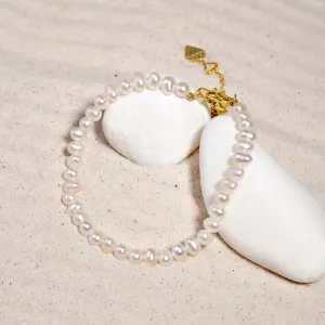 Beaded Pearl Gold Bracelet