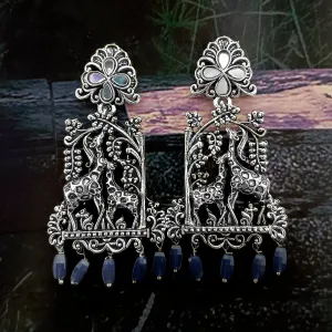 Bhavi Jewels Oxidized Plated Jhumki Earrings