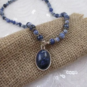 Blue Gemstone Pendant Necklace