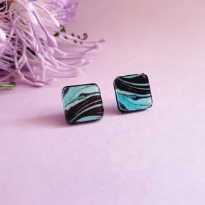 Blue Marble Square Studs