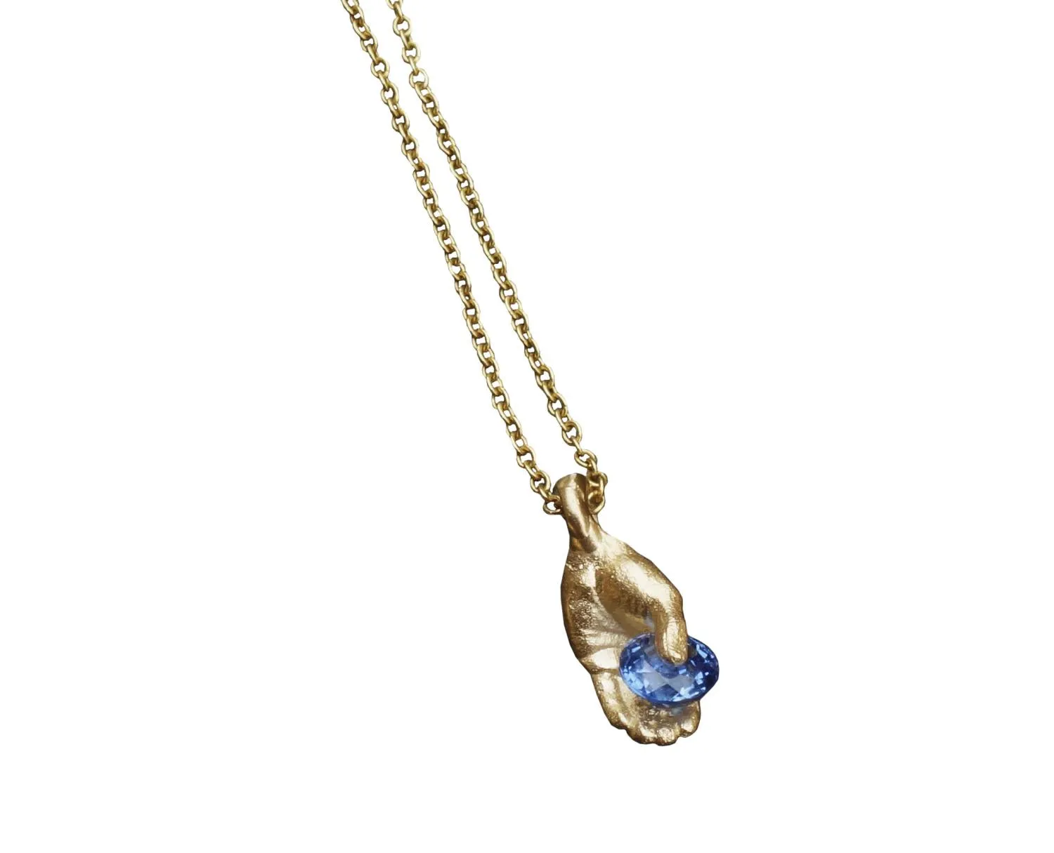 Blue Sapphire Hand Pendant