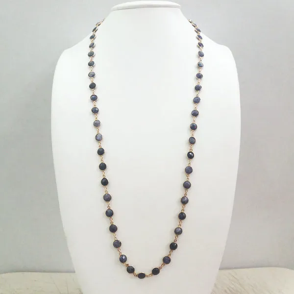 Blue Sapphire Jeweled Chain Necklace