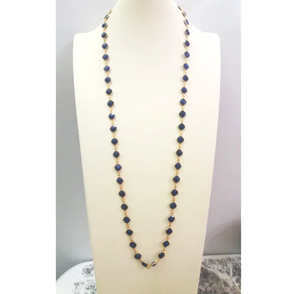 Blue Sapphire Jeweled Chain Necklace