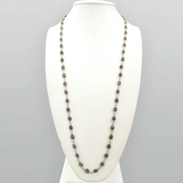 Blue Sapphire Jeweled Chain Necklace