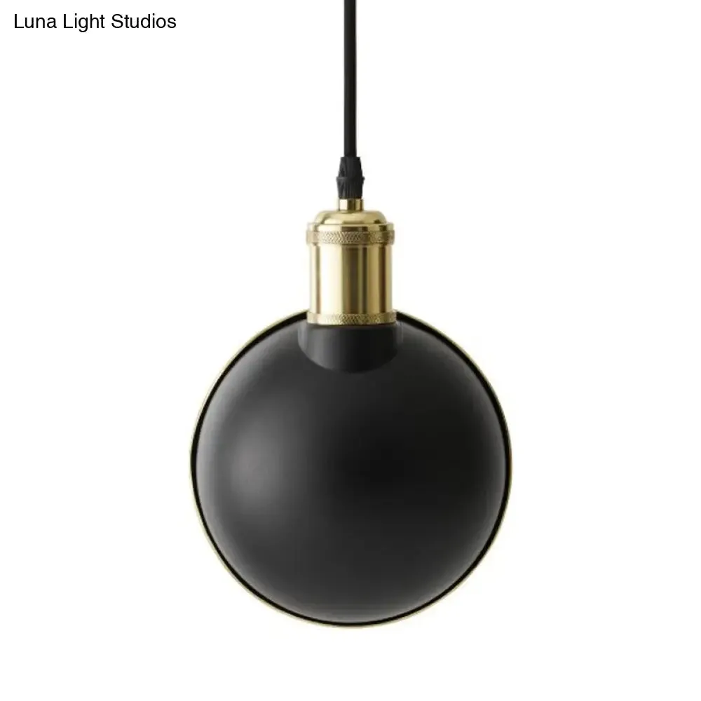 Brass and Black Inner Pot Pendant Light - Simple Metal Ceiling Lamp for Kitchen