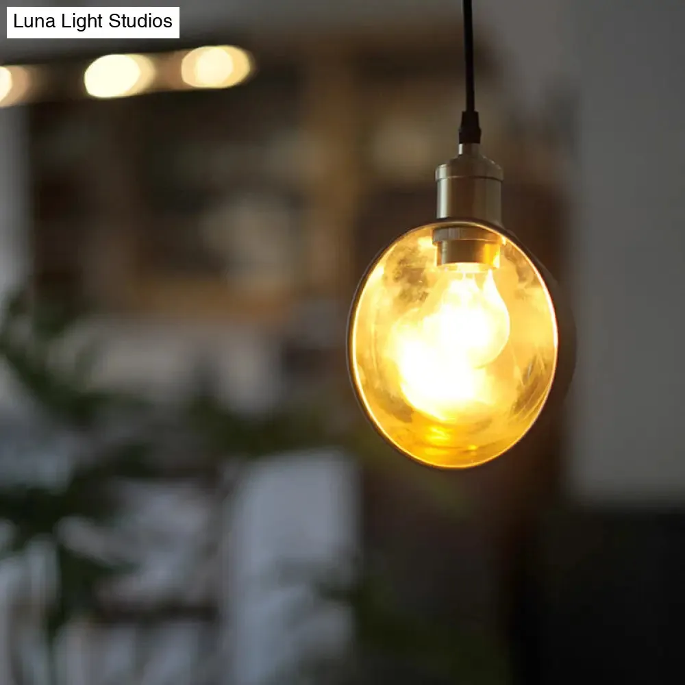 Brass and Black Inner Pot Pendant Light - Simple Metal Ceiling Lamp for Kitchen