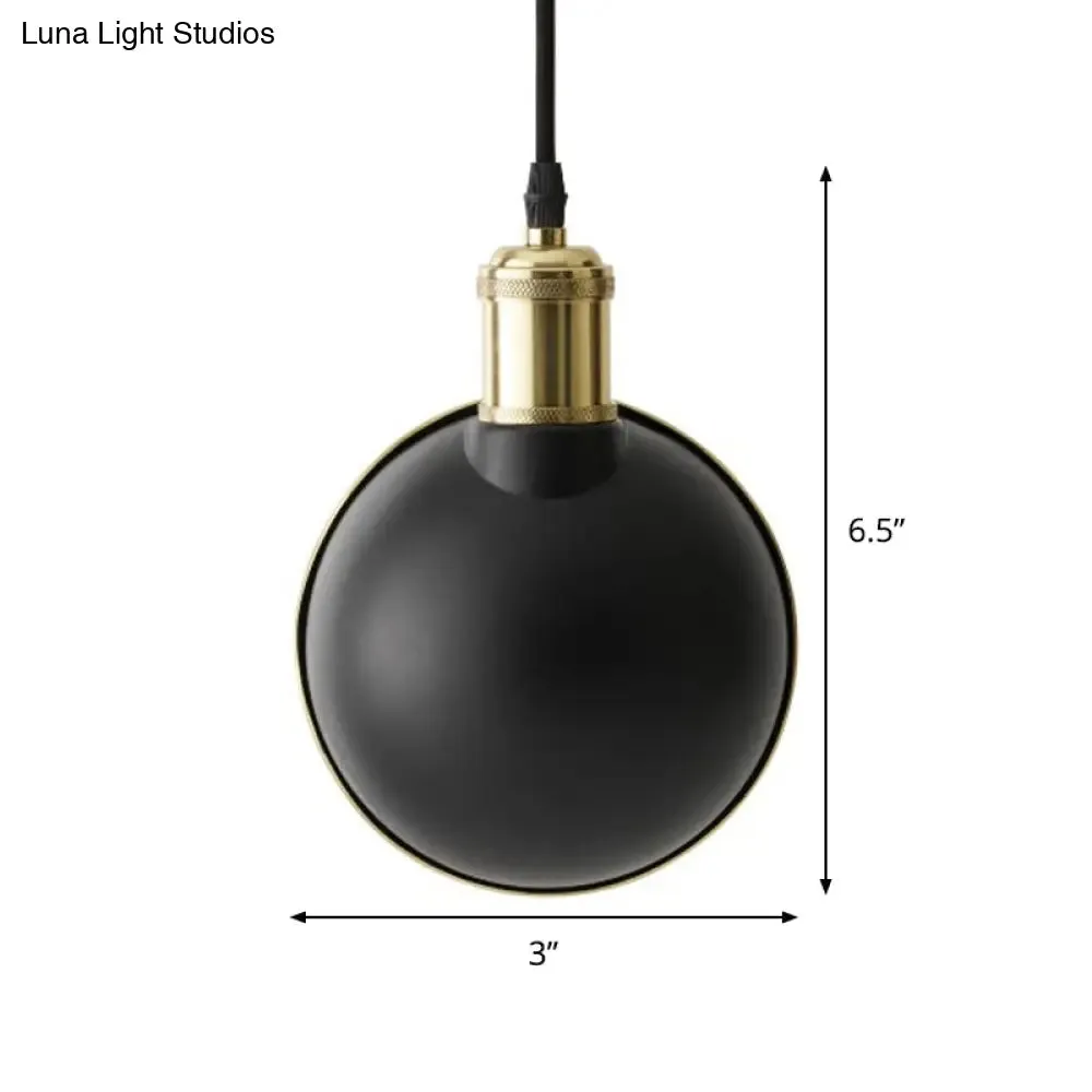 Brass and Black Inner Pot Pendant Light - Simple Metal Ceiling Lamp for Kitchen