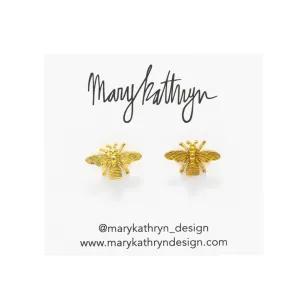 Brass Bee Studs