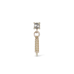 Breeze • 2mm Rose Cut Salt and Pepper Diamond 3 Curb Chain Tassel