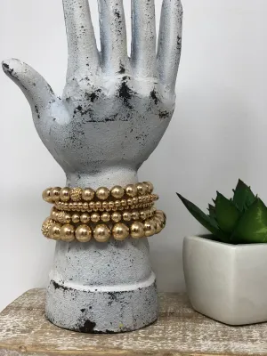 Brushed Gold/Beaded Bracelets