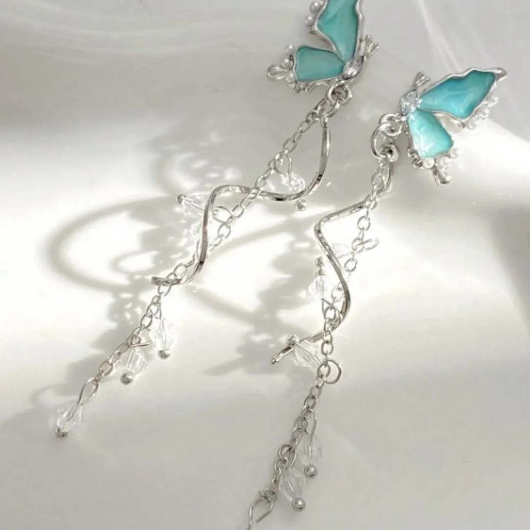 Butterfly Crystal Drop Earrings