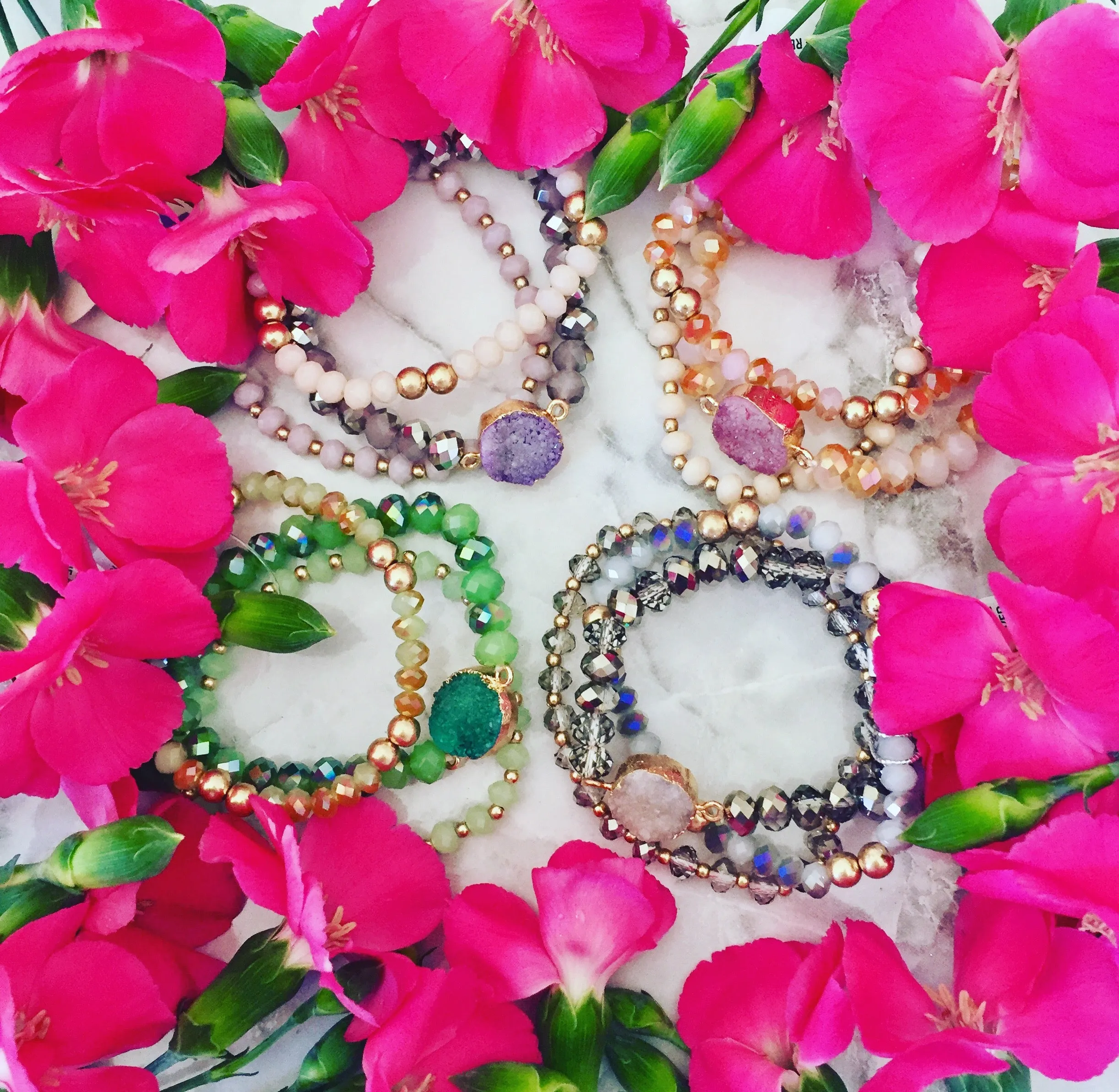 Camden Green Druzy Bracelets