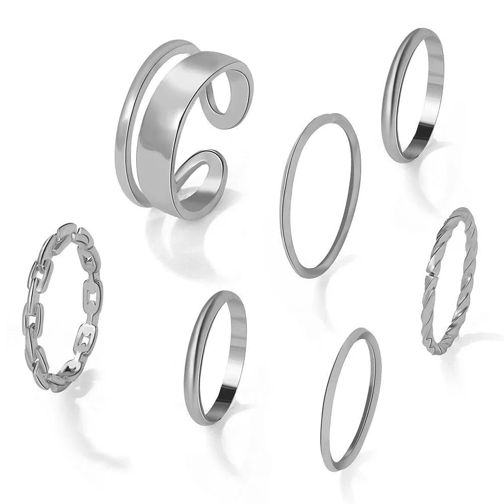 Chain Thin Ring Sets