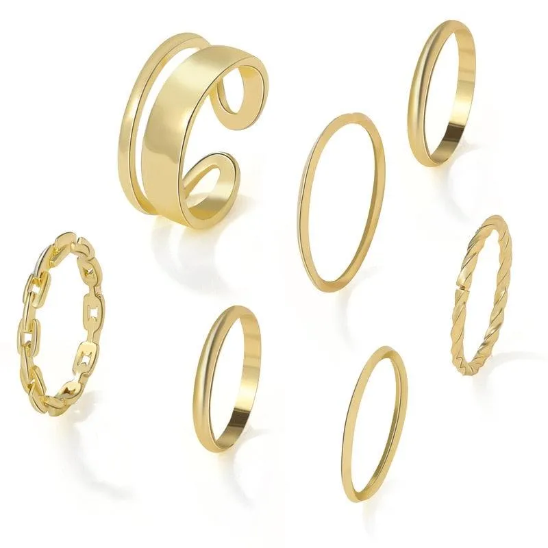 Chain Thin Ring Sets