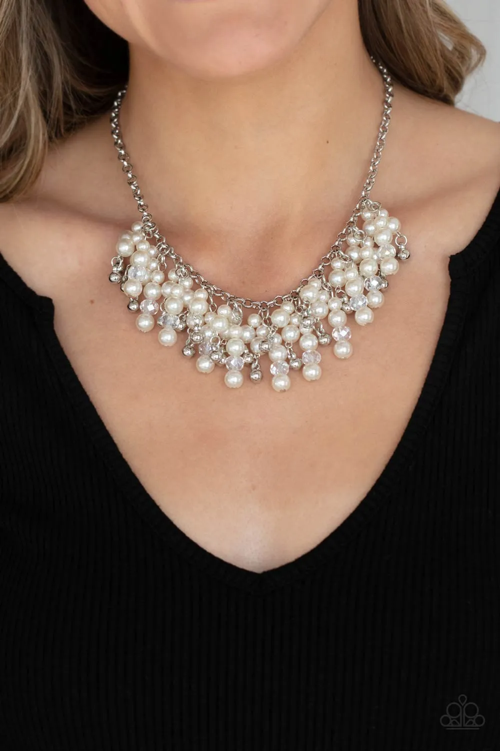 Champagne Dreams White Pearl Necklace - Paparazzi Accessories