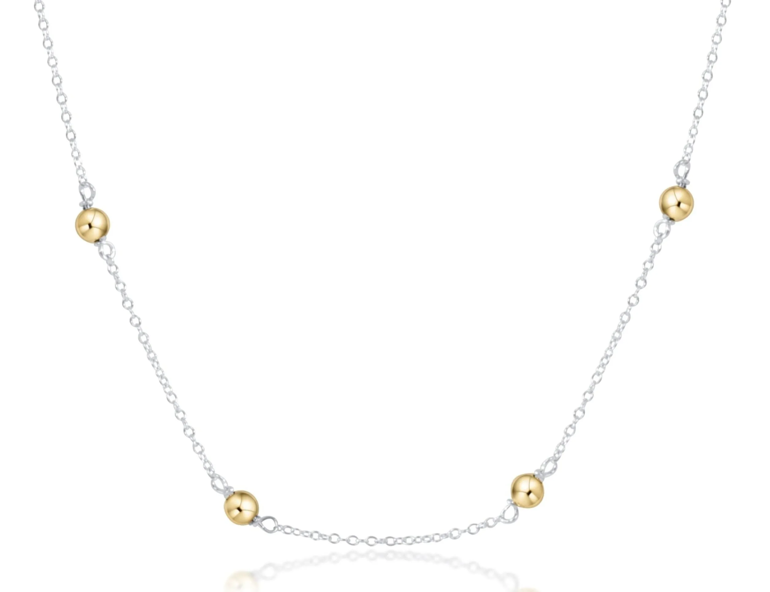 Choker Simplicity Chain Sterling Mixed Metal - Classic 4mm Gold