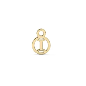 Circle Initial Charm - I | 10k Yellow Gold