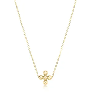 Classic Beaded Signature Cross 3mm Necklace 16"