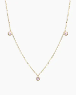 Classic Pink Sapphire Trio Necklace