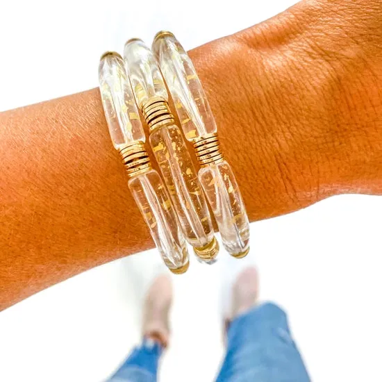 Clear and Gold Speckle Bracelets ~ Various Styles