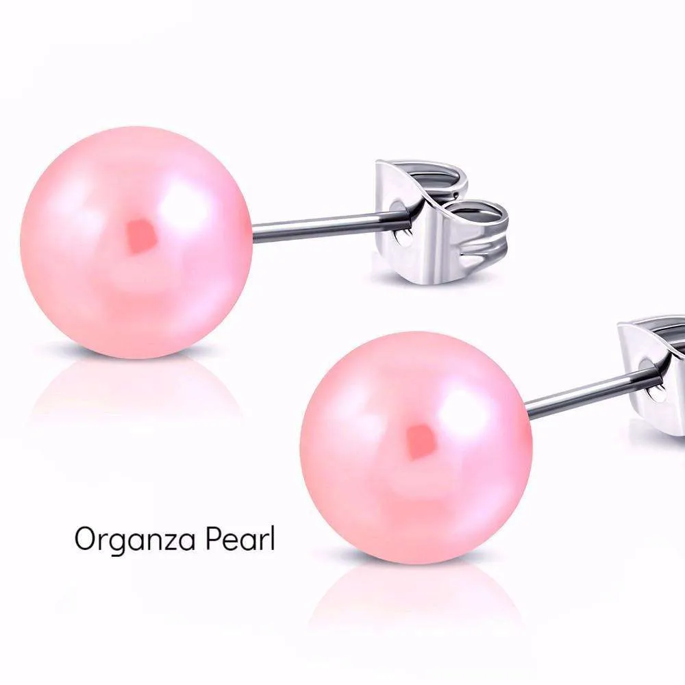 Colorful Medley Pearl Bead Earrings on 316 Stainless Steel for Women 11 Colors to Choose!