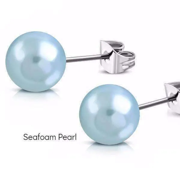 Colorful Medley Pearl Bead Earrings on 316 Stainless Steel for Women 11 Colors to Choose!