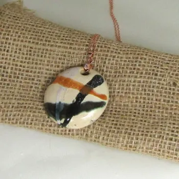 Cream Kazuri Fair Trade  Pendant Necklace