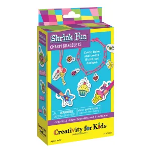 Creativity for Kids Shrink Fun BFF Jewelry Mini Craft Kit - Create and Bake 4 Friendship Bracelets, Perfect For Parties