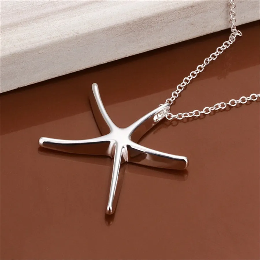 Cute Silver Starfish Pendant