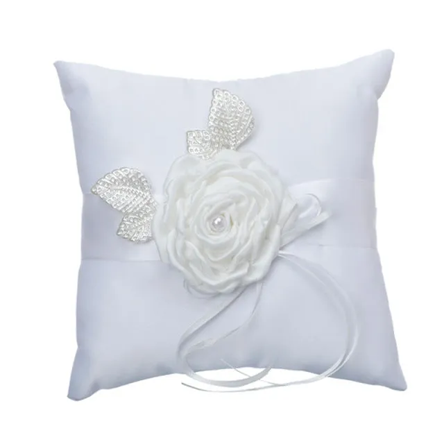 Delicate Rose Theme Wedding Ring Bearer Pillows and Flower Girl Baskets