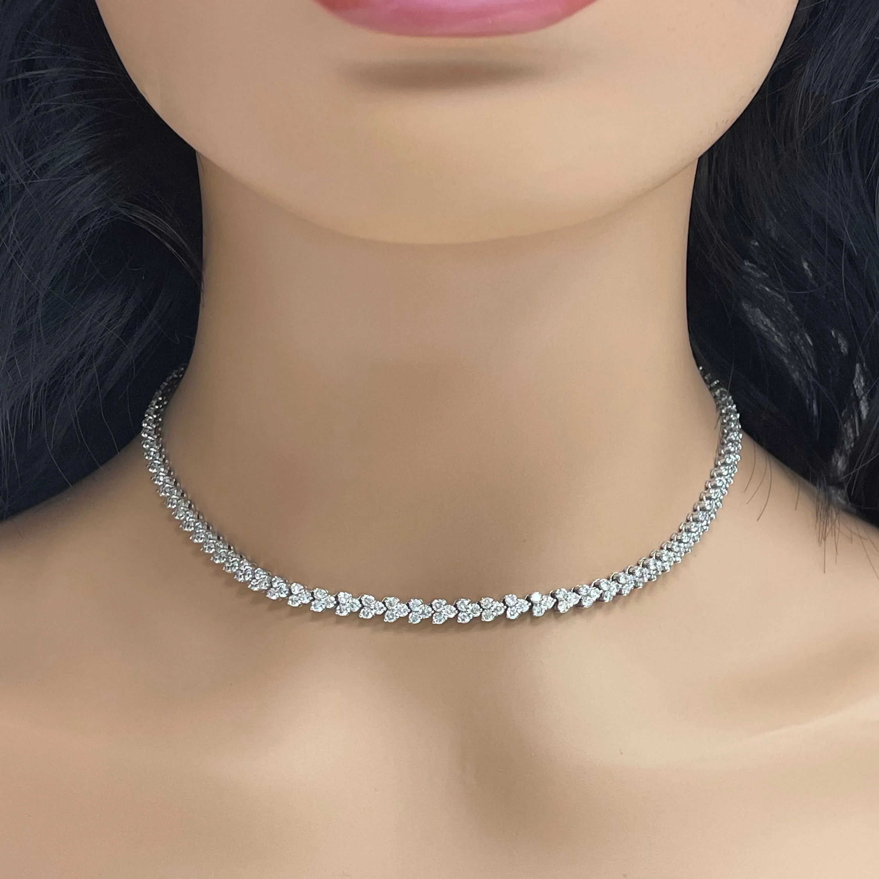 Directions Diamond Tennis Necklace (9.00 ct Diamonds) in White Gold