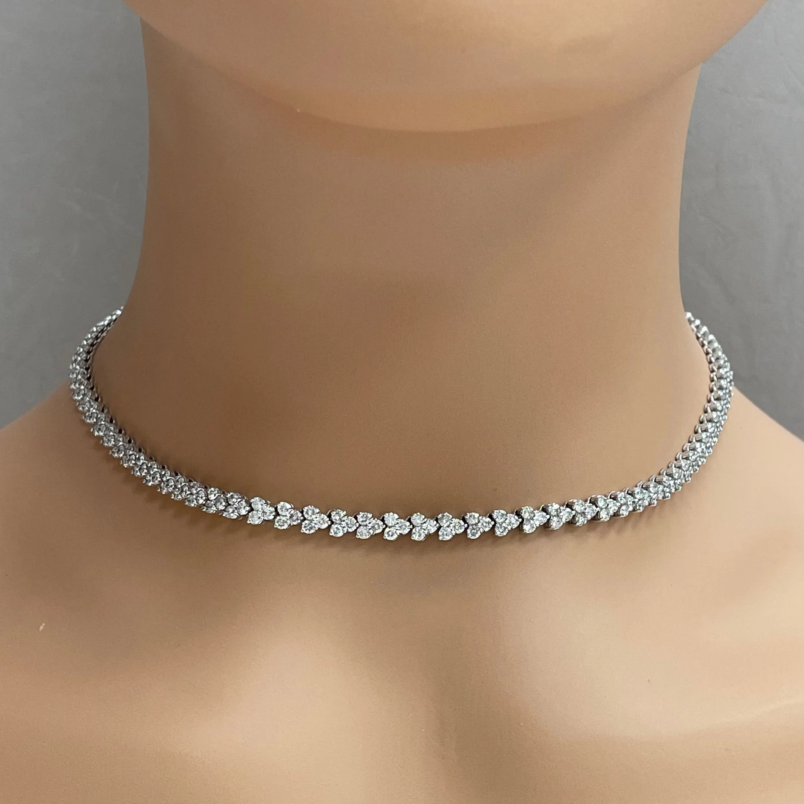 Directions Diamond Tennis Necklace (9.00 ct Diamonds) in White Gold