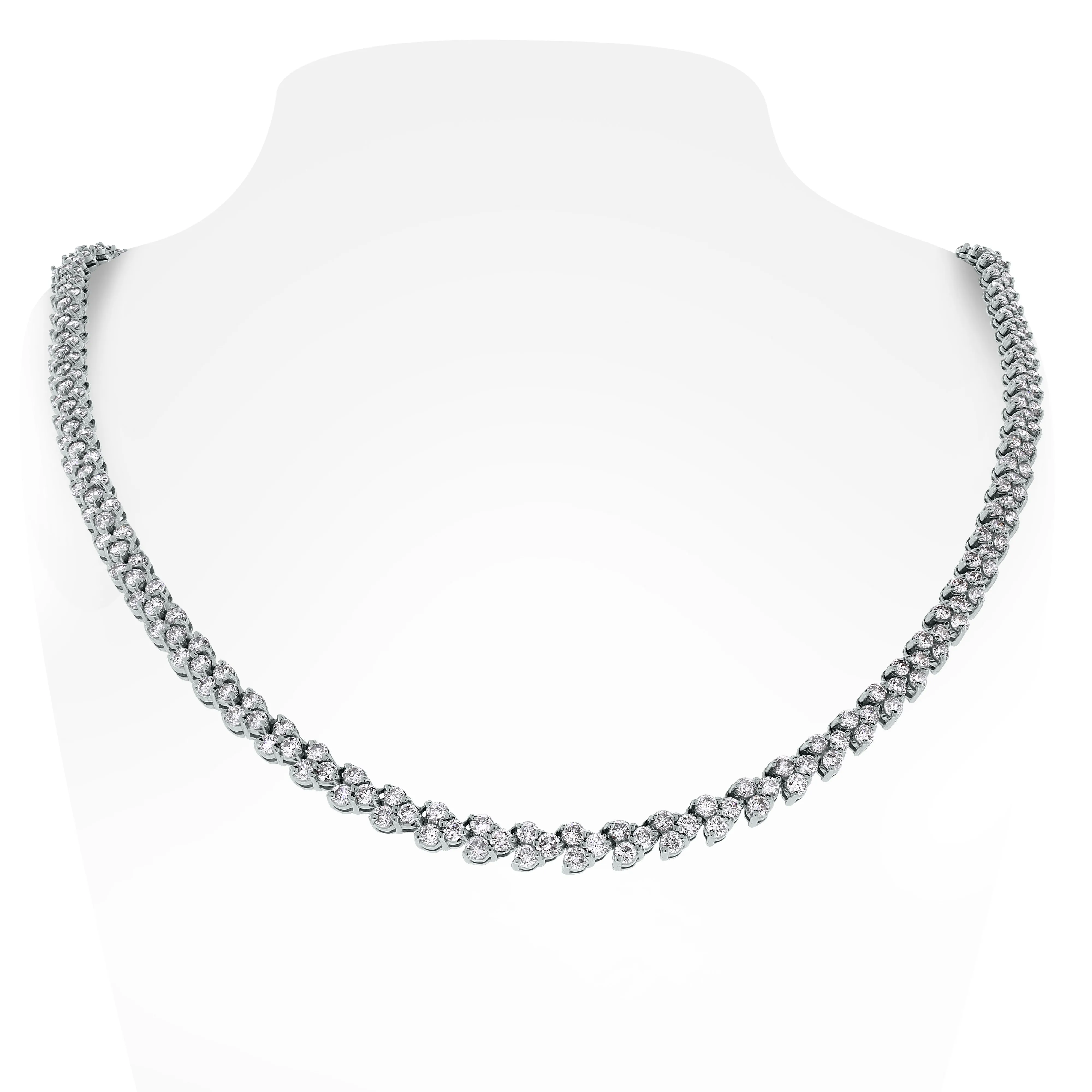 Directions Diamond Tennis Necklace (9.00 ct Diamonds) in White Gold