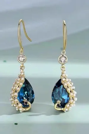 Elegant Peacock Pearl Earrings