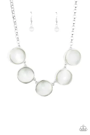 Ethereal Escape White Cat's Eye Stone Necklace - Paparazzi Accessories