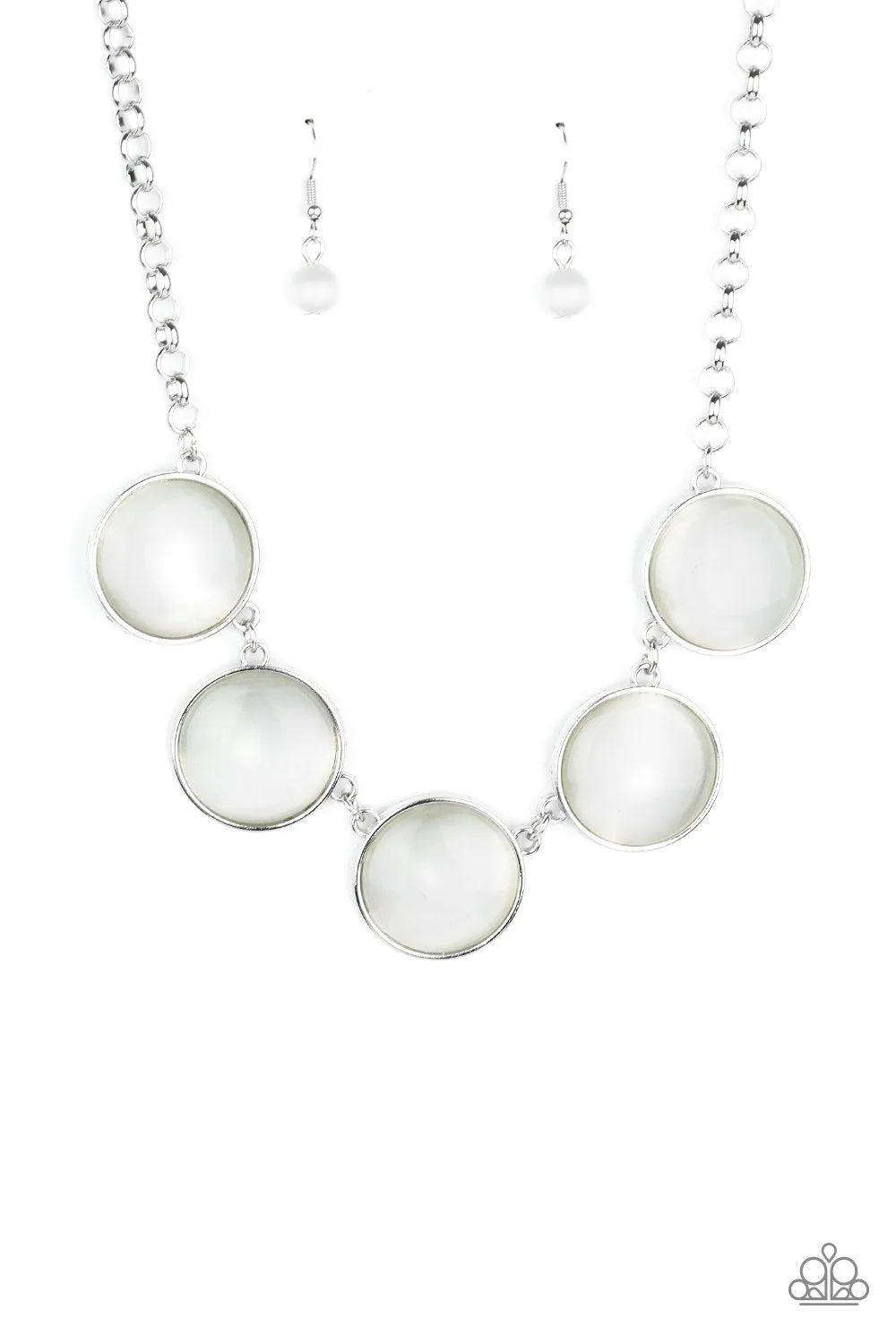 Ethereal Escape White Cat's Eye Stone Necklace - Paparazzi Accessories